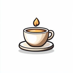 Obraz premium Design of cup of coffee icon logo illustration isolated on white background