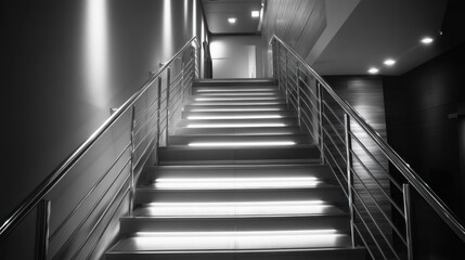 Fototapeta premium Modern illuminated stairway