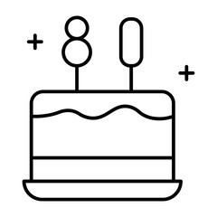 birthday line icon
