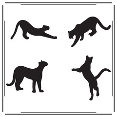 Cougar silhouette, Cougar illustration ,Cougar clipart, Cougar vector , Cougar icon , black Cougar, Cougar illustration on white background, Cougar vector illustration , 			