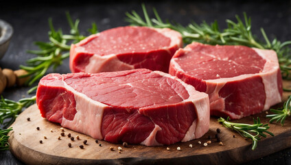 Fresh Raw Beef Steaks Ready for Grilling and Culinary Creations