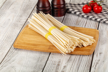 Raw dry wheat udon noodles