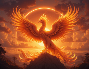 Obraz premium Rising from the Ashes: The Eternal Power of the Phoenix