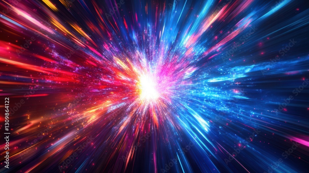 Leinwandbilder dynamic explosion of bright neon colors creating a sense of surprise and energetic movement in abstr