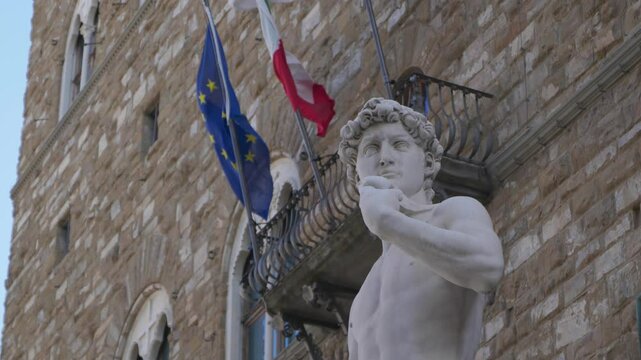 Close up of David Replica in Florence City Center