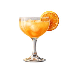 margarita cocktail in glass isolated on transparent background