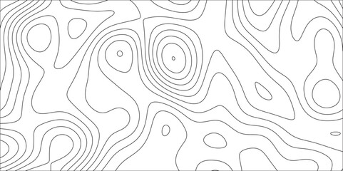 Abstract lines background. Contour maps. stylized height of the topographic map contour in lines and contours terrain. Map vector terrain Illustration. White background with topographic wavy pattern.