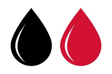 Fototapeta premium Set of blood drop icons isolated on white background. Liquid drop icon vector illustration.