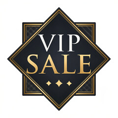 Obraz premium Text sale promotion concept, VIP sale sign with luxury black and gold design, elegant and eye catching, on white background.