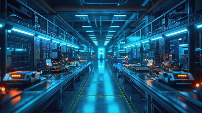 Futuristic Smart Factory with AI-Driven Technologies