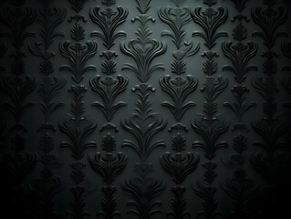 Dark 3D Embossed Floral Wallpaper Background