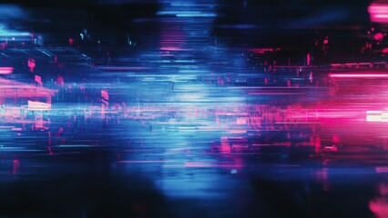 Fototapeta premium Futuristic VHS digital noise glitch pixelated distortions chromatic aberration interference