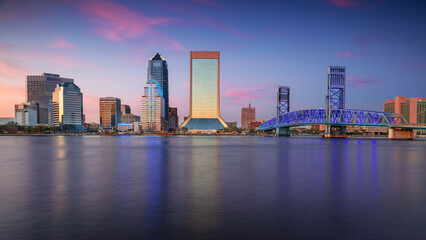 Jacksonville, Florida, USA. Cityscape image of Jacksonville, Florida with reflection of the city...