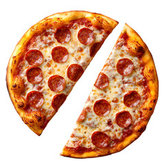 slice of pizza with oliv isolated on transparent background