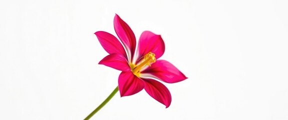 Fototapeta premium Single vibrant bloom, petals sharply defined against pure white backdrop, floral, texture