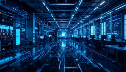 Fototapeta premium Digital Nexus: Dynamic Tech Fusion Backgrounds for Modern Presentations and Websites