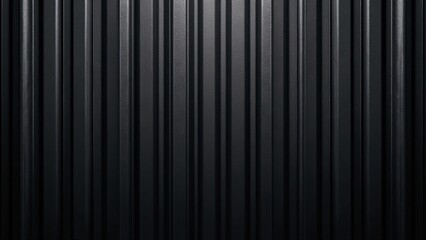 Textured black vertical paneling with grooves and shadows on surface