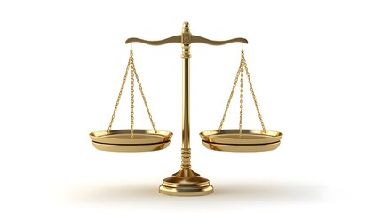 Golden Scales Of Justice Symbol Representing Balance And Law