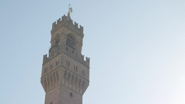 Close up of Palazzo Vecchio in Florence City Center, Italy