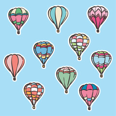 Hot Air Balloon cute vibrant illustration 