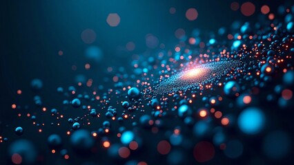 Colorful Abstract Background with Light Particles and Bokeh Effects