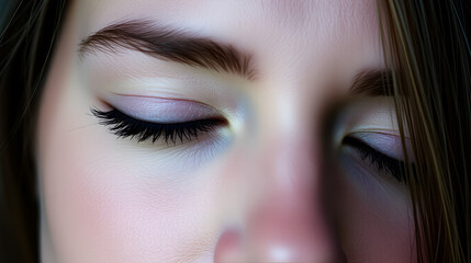 Close up of woman blinking her eyes