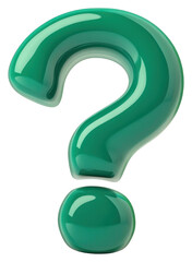 Naklejka premium PNG Question mark green colors 3d question symbol question mark.