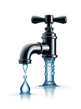 recommend clip art: Water tap icon isolated on white background