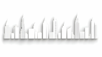 White Papercut Cityscape Illustration