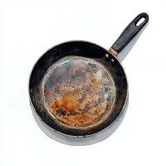 Well Used Round Frying Pan with Black Handle