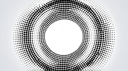 Modern abstract background. Halftone dots in circle form. Round logo. Vector dotted frame. Design element or icon.