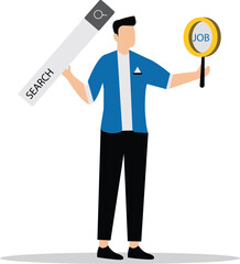 Businessman Searching for candidate, HR Human Resources find people to fill in job vacancy, recruitment or finding career opportunity