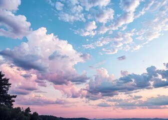 Obraz premium Beautiful Sunset Sky with Colorful Clouds