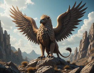 Fototapeta premium Majestic Protector: The Noble and Powerful Griffin