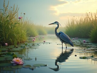 Naklejka premium great blue heron