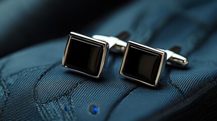 Elegant pair of cufflinks, highlighting fashion and men's accessories