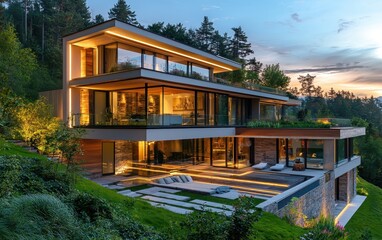 Luxury Hillside Residence Overlooking A Spring Forest