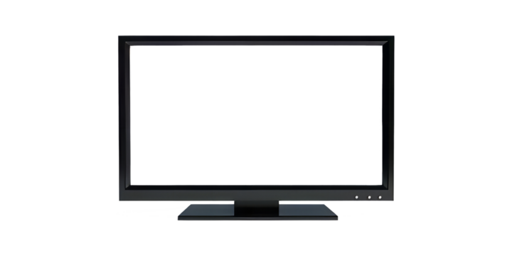 wide panorama screen monitor isolated on white or transparent
