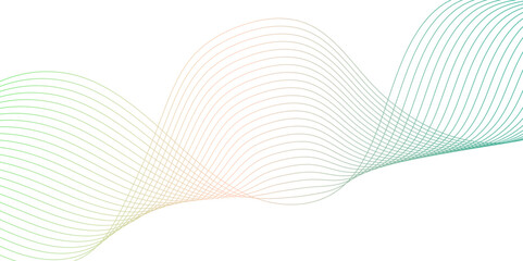 Flowing wavy colorful gradient on transparent background. Abstract wavy lines Isolated background design. Twisted curve lines with blend effect. Modern technology background, wave design.