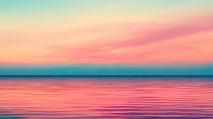 Obraz premium Serene Sunset Over Calm Ocean Water with Soft Pastel Colors