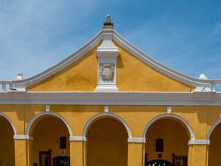The faccade of the old Barracks of Las Bóvedas, Cartagena de Indias, Colombia