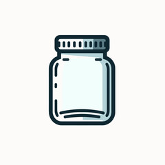Vector icon of a glass jar, symbolizing sustainability, storage, and zero waste living