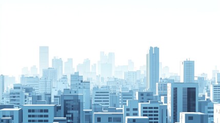 Obraz premium Cityscape, hazy morning, urban skyline, buildings, background, website banner