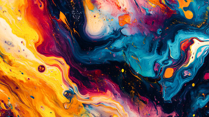 Vibrant swirling colors abstract fluid art dynamic energy painting