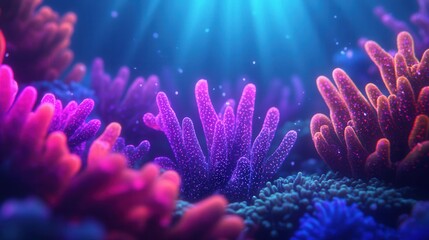 Fototapeta premium Vibrant Underwater Coral Reef with Colorful Marine Life