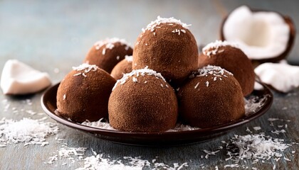 chocolate homemade bounty with coconut fillings