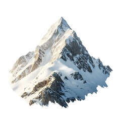 Solitary Mountain Peak Dusted with Snow in a Serene Landscape