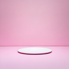 Pink Background Minimalist Product Display Stand