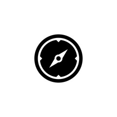 Obraz premium Minimalistic black compass vector icon for navigation.