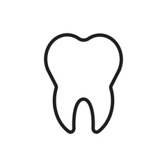 Tooth symbol icon. dental care. Oral hygiene sign. Dental clinic logo. Isolated dental health concept. Toothache pictogram. Vector illustration